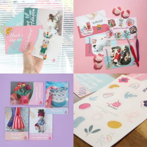 Ansichtkaarten Gek op Haken combideal thema Zomer, Smile en Happy (+ gratis stickervel!)
