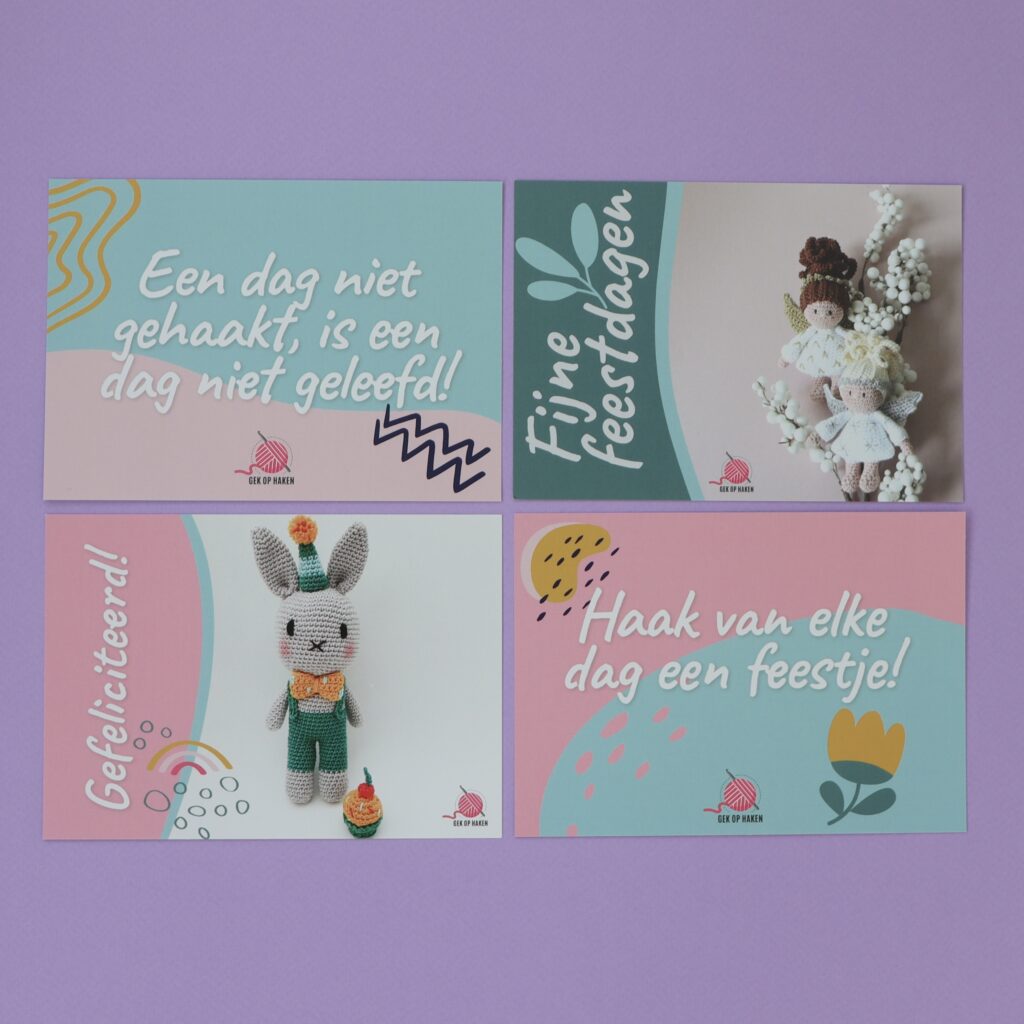 Ansichtkaarten Gek op Haken thema Happy - Afbeelding 3